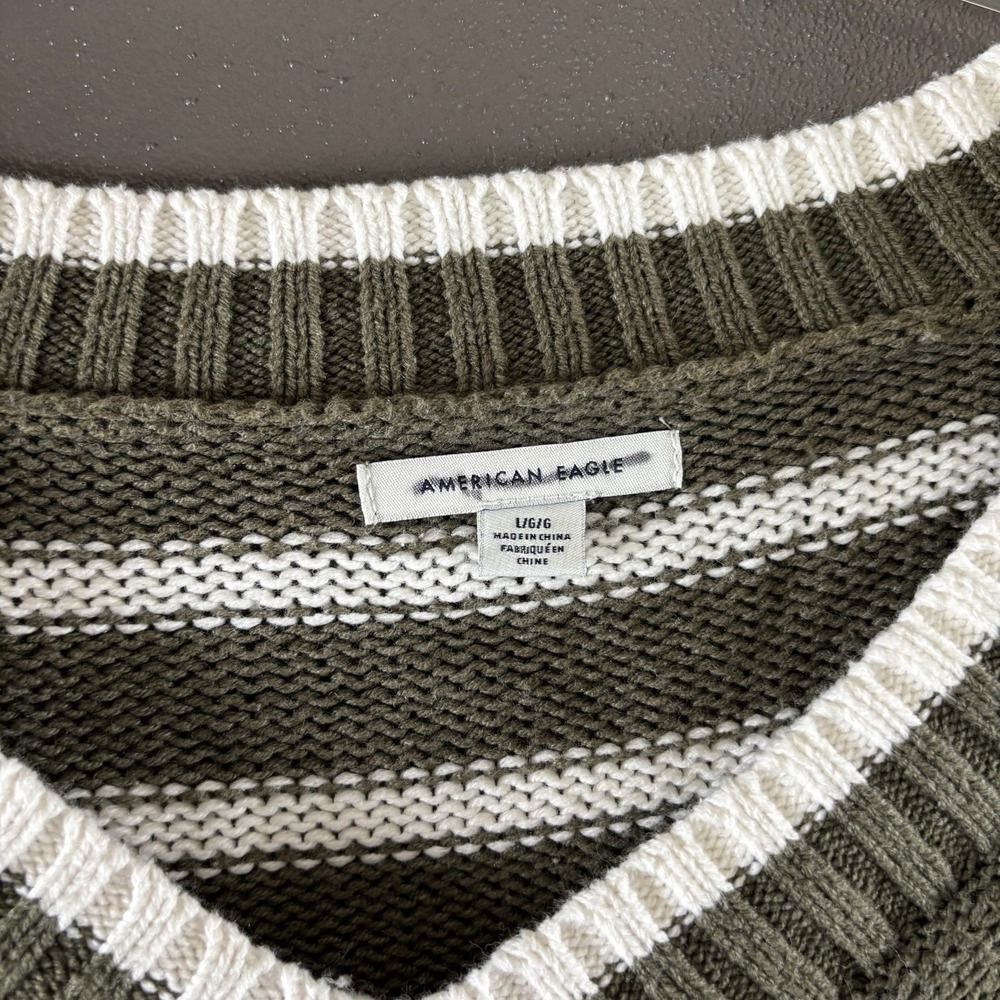 American Eagle Womens Sweater Sz L Large Long Sleeve Soft Striped Excellent - Picture 2 of 7